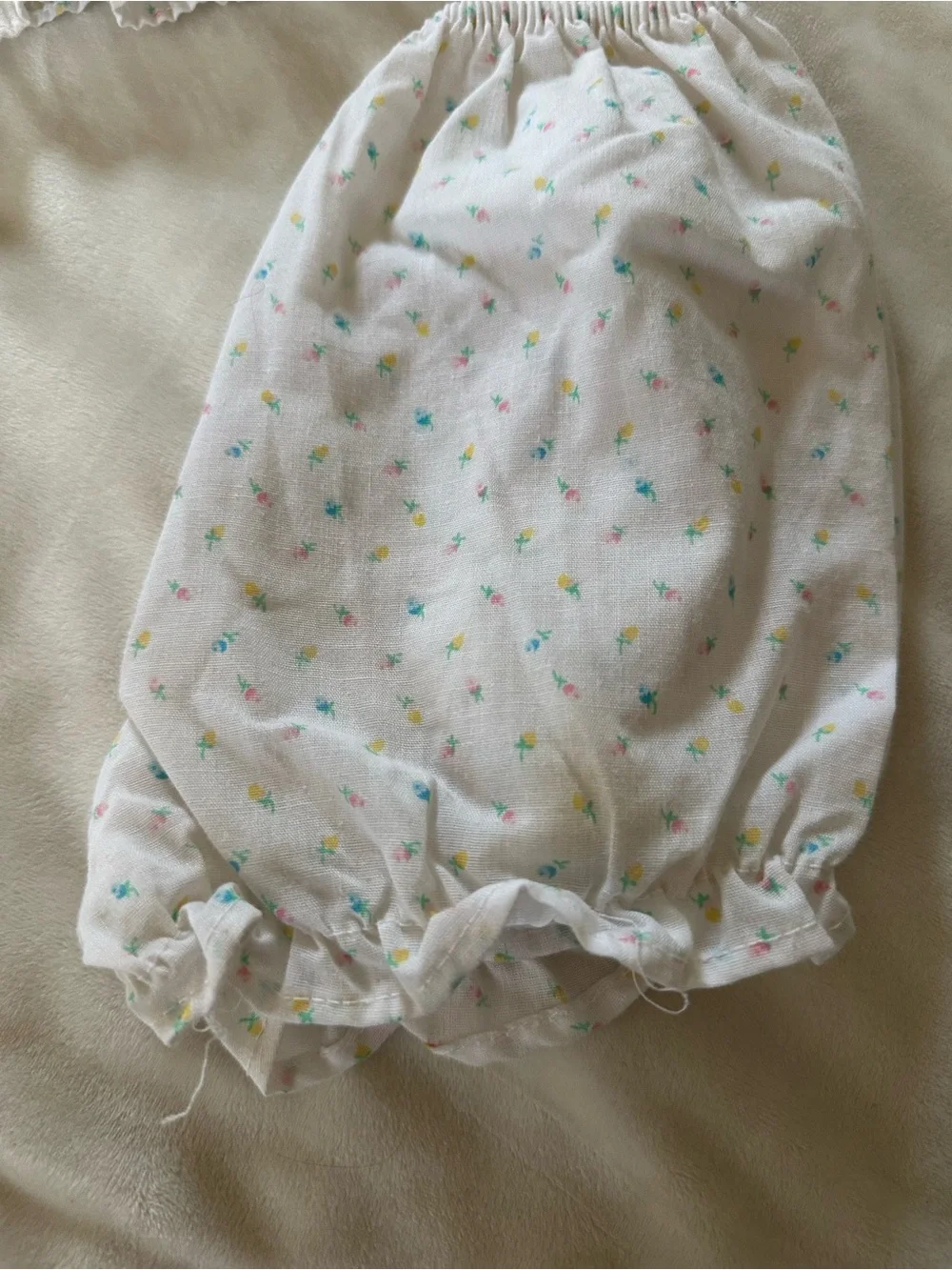 Vintage Roanna Togs Baby Girl Top & Bloomers 18M Floral Lace Peter Pan Collar